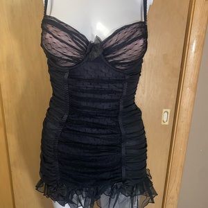 34C Victoria's Secret Sexy Little Things Pink/Black Sheer Lingerie